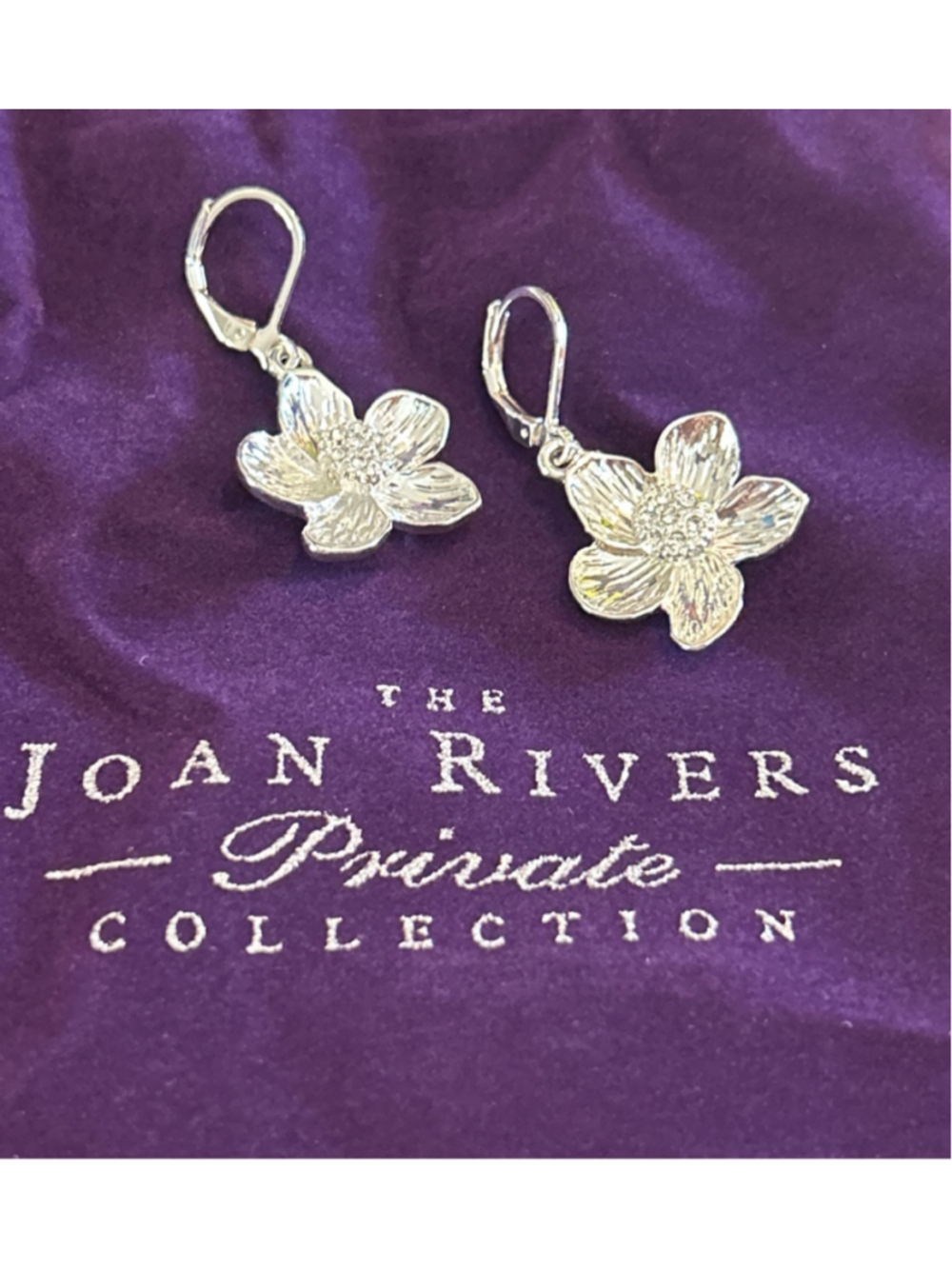 Women's Joan Rivers Silver Tone Flower Drop Earrings One Size